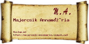 Majercsik Annamária névjegykártya